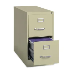 Alera 15 in. x 26.5 in. x 28.37 in. Letter-Size Two-Drawer Economy Vertical File - Putty