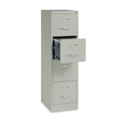 Alera 15 in. x 22 in. x 52 in. Letter-Size Four-Drawer Economy Vertical File - Light Gray