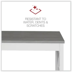 Alera 58.27 in. x 58.27 in. x 29.53 in. L-Shaped Farmhouse Desk - Gray/White