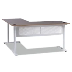 Alera 59.05 in. x 59.05 in. x 29.53 in. L-Shaped Writing Desk - Beigewood/White