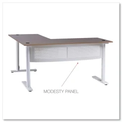 Alera 59.05 in. x 59.05 in. x 29.53 in. L-Shaped Writing Desk - Beigewood/White