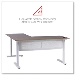 Alera 59.05 in. x 59.05 in. x 29.53 in. L-Shaped Writing Desk - Beigewood/White