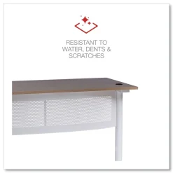 Alera 59.05 in. x 59.05 in. x 29.53 in. L-Shaped Writing Desk - Beigewood/White