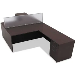 Alera 47 in. x 0.5 in. x 18 in. Polycarbonate Privacy Panel - Silver/Clear