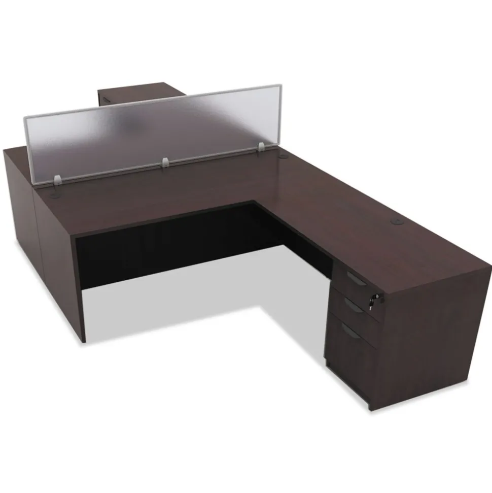 Alera 47 in. x 0.5 in. x 18 in. Polycarbonate Privacy Panel - Silver/Clear