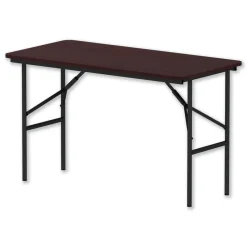 Alera 48 in. x 23.88 in. x 29 in. Rectangular Wood Folding Table - Mahogany
