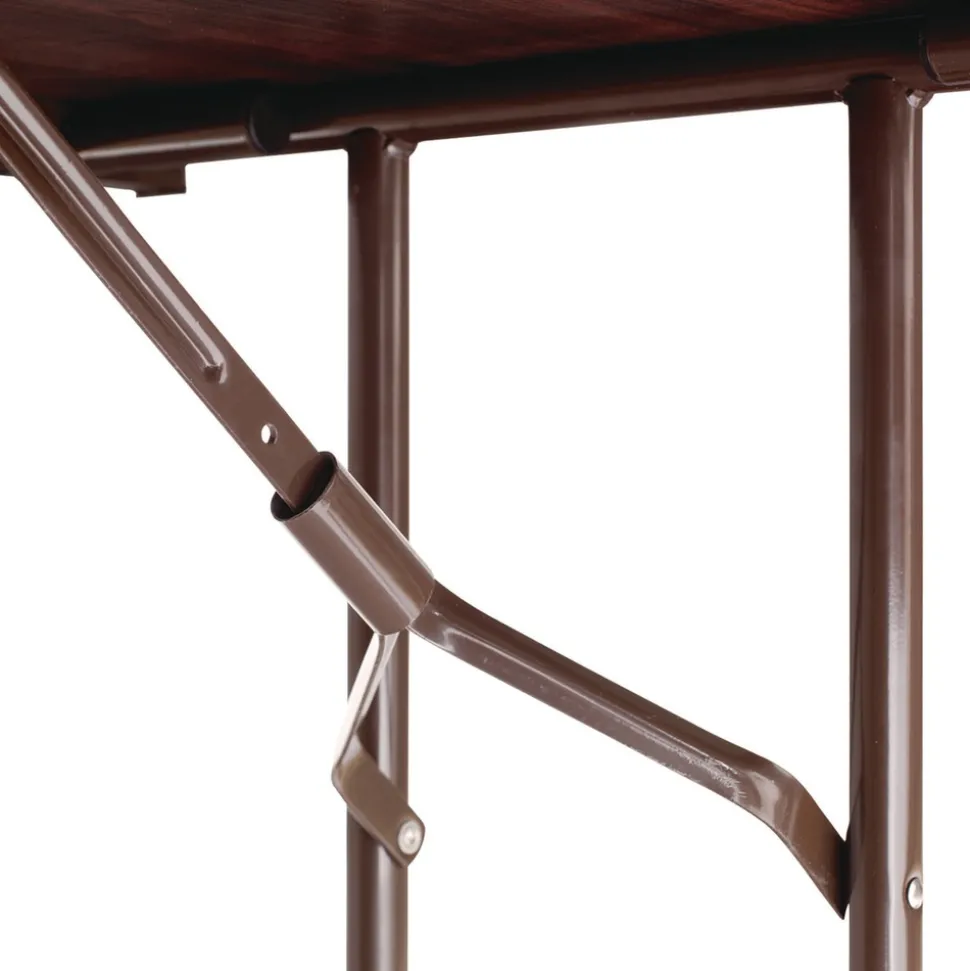 Alera 48 in. x 23.88 in. x 29 in. Rectangular Wood Folding Table - Mahogany