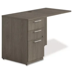 Alera 48 in. x 24 in. x 29 in. Seville Series Left Desk Return with Pedestal - Walnut