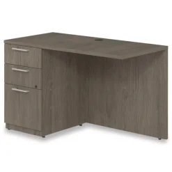 Alera 48 in. x 24 in. x 29 in. Seville Series Left Desk Return with Pedestal - Walnut