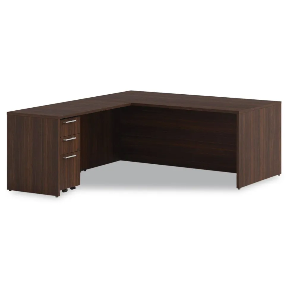 Alera 15 in. x 18 in. x 27 in. Seville Series 3-Drawer Legal File Mobile Pedestal - Mahogany