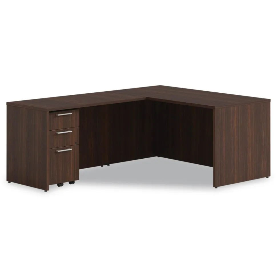 Alera 15 in. x 18 in. x 27 in. Seville Series 3-Drawer Legal File Mobile Pedestal - Mahogany