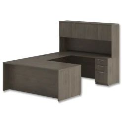 Alera 72 in. x 36 in. x 29 in. Seville Series Single Left Pedestal Desk - Walnut