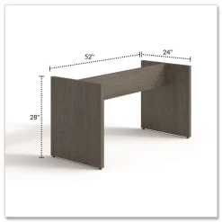 Alera 50 in. x 22 in. x 28 in. Seville 96 in. Wide Conference Table Base - Walnut