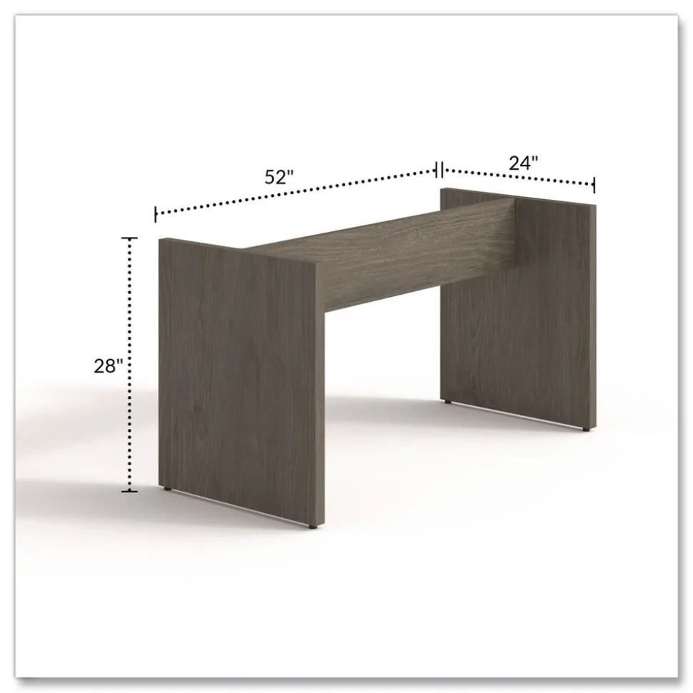 Alera 50 in. x 22 in. x 28 in. Seville 96 in. Wide Conference Table Base - Walnut