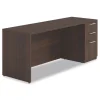 Alera 72 in. x 24 in. x 29 in. Seville Series Credenza with Right Pedestal - Mahogany