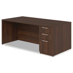 Alera 72 in. x 36 in. x 29 in. Seville Series Single Right Pedestal Desk - Mahogany