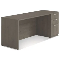 Alera 72 in. x 24 in. x 29 in. Seville Series Credenza with Right Pedestal - Walnut