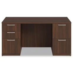 Alera 60 in. x 30 in. x 29 in. Seville Series Double Pedestal Desk - Mahogany