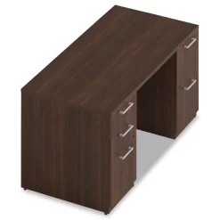 Alera 60 in. x 30 in. x 29 in. Seville Series Double Pedestal Desk - Mahogany