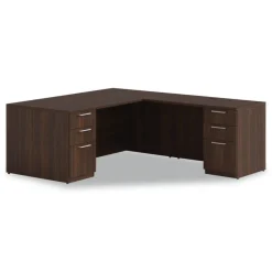 Alera 72 in. x 36 in. x 29 in. Seville Series Single Left Pedestal Desk - Mahogany