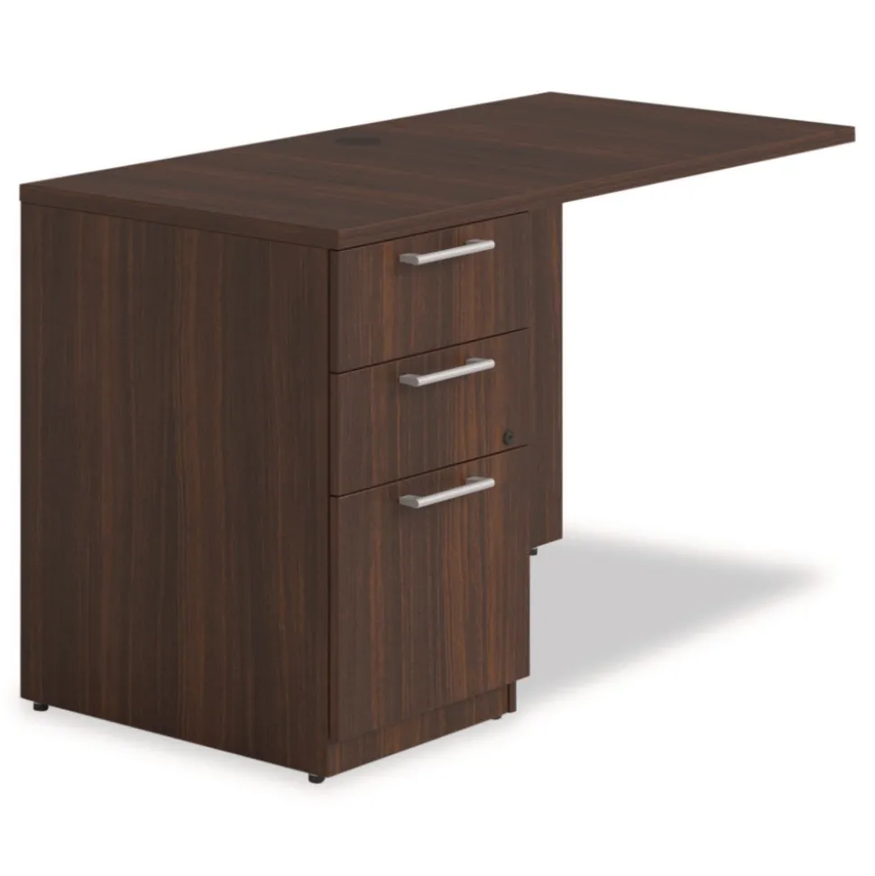 Alera 48 in. x 24 in. x 29 in. Seville Series Left Desk Return with Pedestal - Mahogany