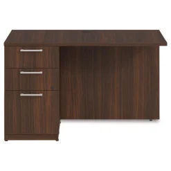 Alera 48 in. x 24 in. x 29 in. Seville Series Left Desk Return with Pedestal - Mahogany