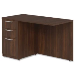 Alera 48 in. x 24 in. x 29 in. Seville Series Left Desk Return with Pedestal - Mahogany
