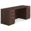 Alera 72 in. x 24 in. x 29 in. Seville Series Double Pedestal Credenza - Mahogany
