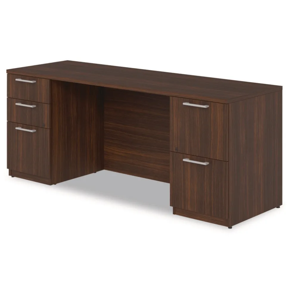 Alera 72 in. x 24 in. x 29 in. Seville Series Double Pedestal Credenza - Mahogany