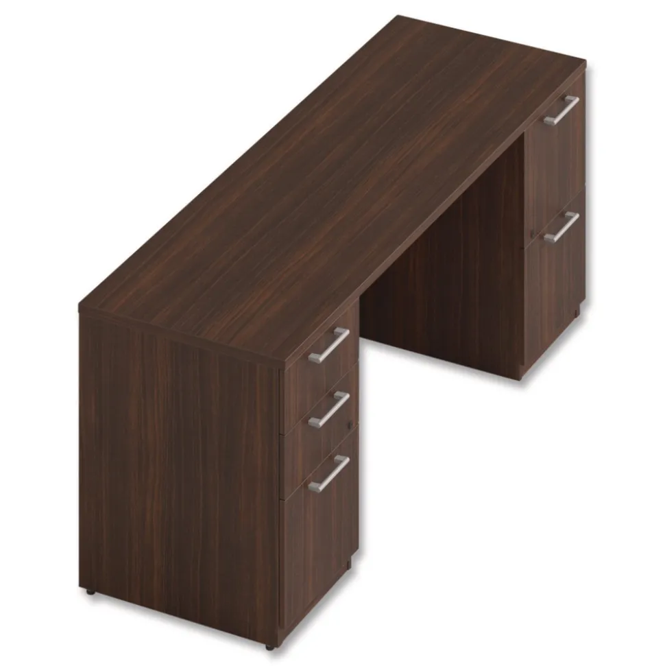 Alera 72 in. x 24 in. x 29 in. Seville Series Double Pedestal Credenza - Mahogany