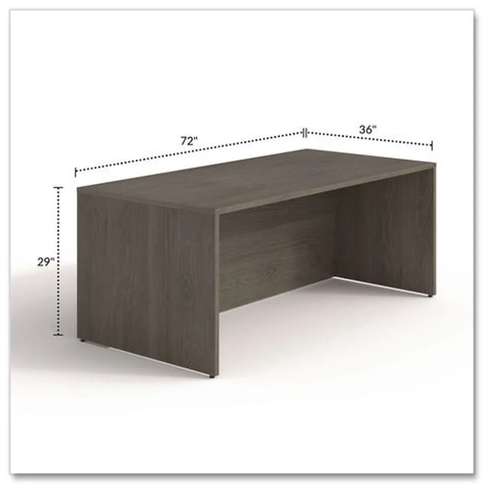 Alera 72 in. x 36 in. x 29 in. Seville Series Desk Shell - Walnut