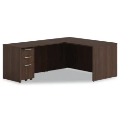 Alera 48 in. x 24 in. x 29 in. Seville Series Reversible Return Shell - Mahogany