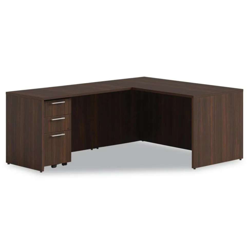 Alera 48 in. x 24 in. x 29 in. Seville Series Reversible Return Shell - Mahogany