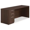 Alera 72 in. x 24 in. x 29 in. Seville Series Credenza with Left Pedestal - Mahogany