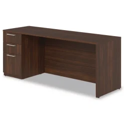 Alera 72 in. x 24 in. x 29 in. Seville Series Credenza with Left Pedestal - Mahogany