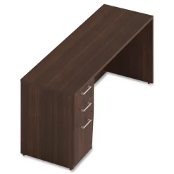 Alera 72 in. x 24 in. x 29 in. Seville Series Credenza with Left Pedestal - Mahogany