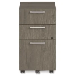 Alera 15 in. x 18 in. x 27 in. Seville Series 3-Drawer Legal File Mobile Pedestal - Walnut