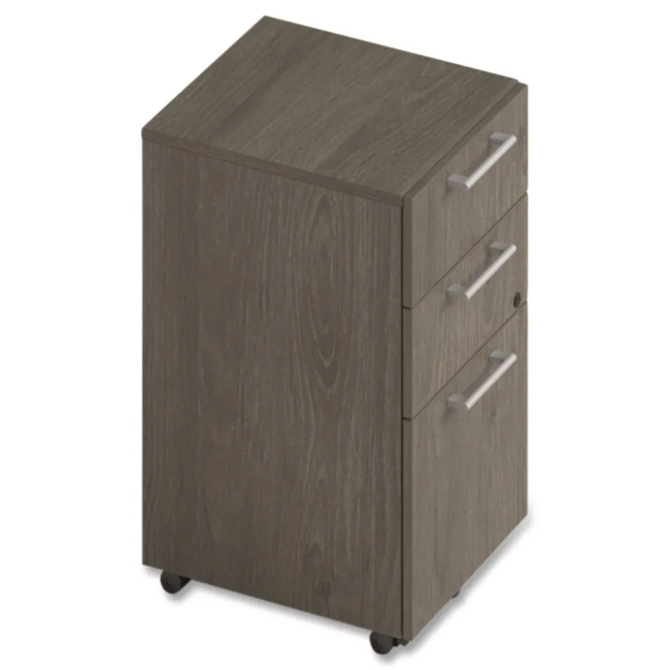 Alera 15 in. x 18 in. x 27 in. Seville Series 3-Drawer Legal File Mobile Pedestal - Walnut