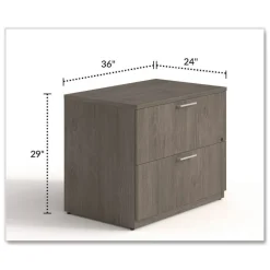 Alera 36 in. x 24 in. x 29 in. Seville Series 2-Drawer Lateral Legal File Cabinet - Walnut