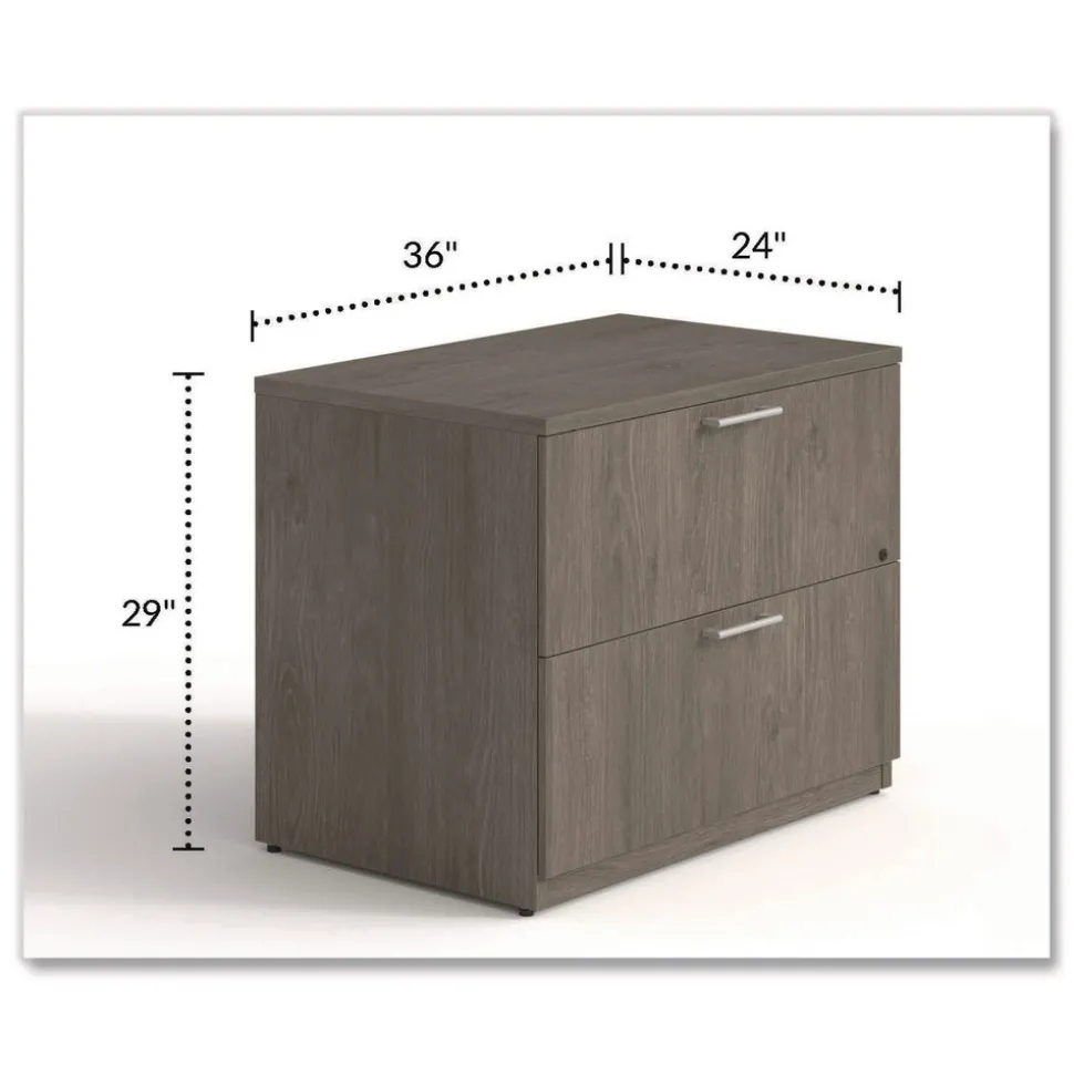 Alera 36 in. x 24 in. x 29 in. Seville Series 2-Drawer Lateral Legal File Cabinet - Walnut