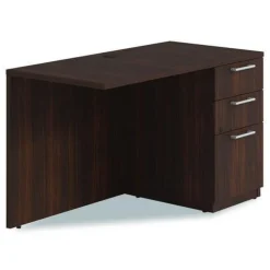 Alera 48 in. x 24 in. x 29 in. Seville Series Right Desk Return with Pedestal - Mahogany
