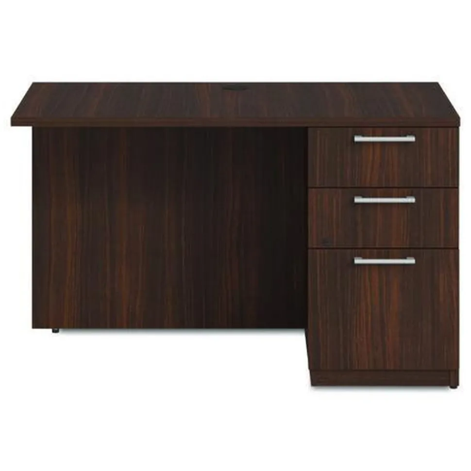 Alera 48 in. x 24 in. x 29 in. Seville Series Right Desk Return with Pedestal - Mahogany