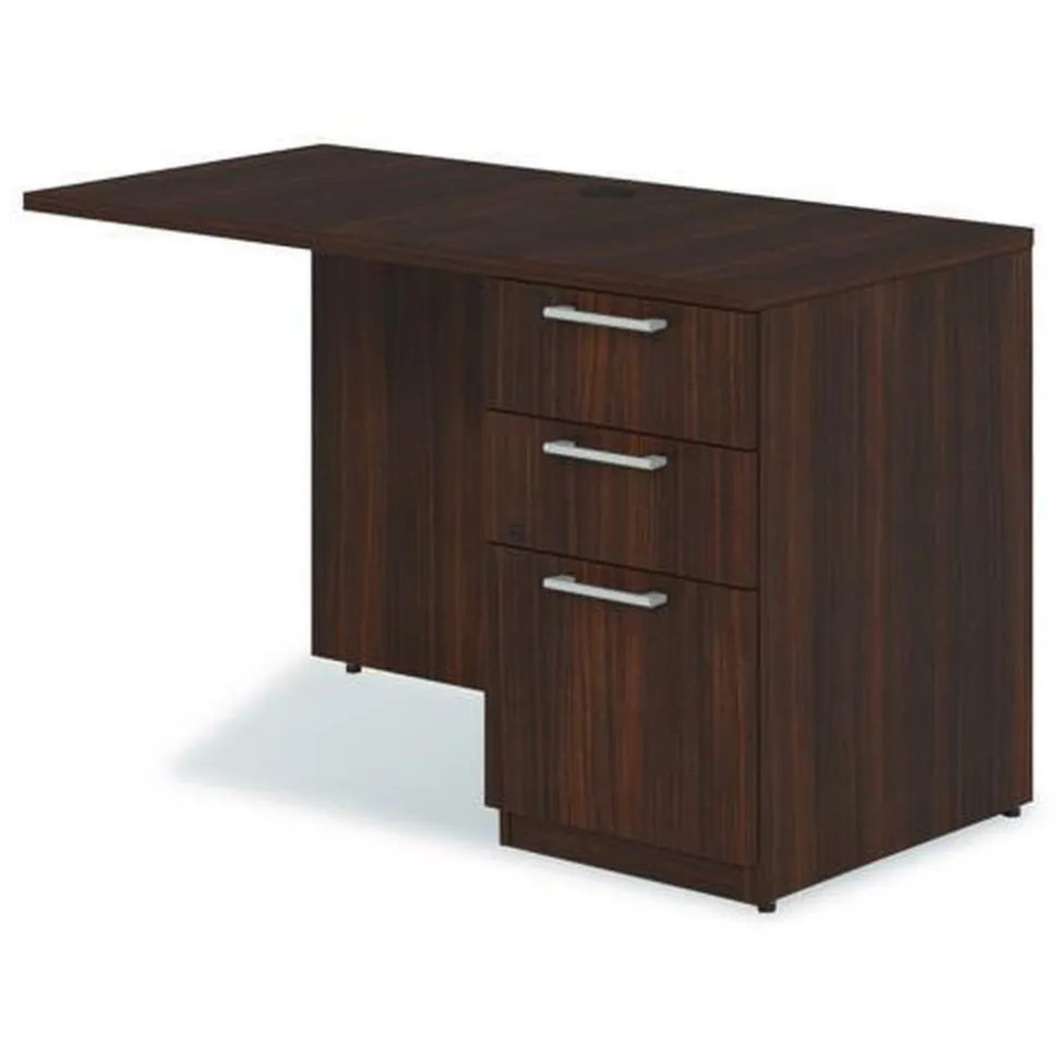 Alera 48 in. x 24 in. x 29 in. Seville Series Right Desk Return with Pedestal - Mahogany