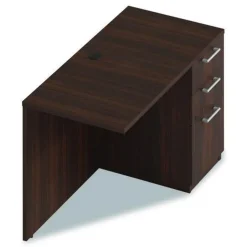 Alera 48 in. x 24 in. x 29 in. Seville Series Right Desk Return with Pedestal - Mahogany