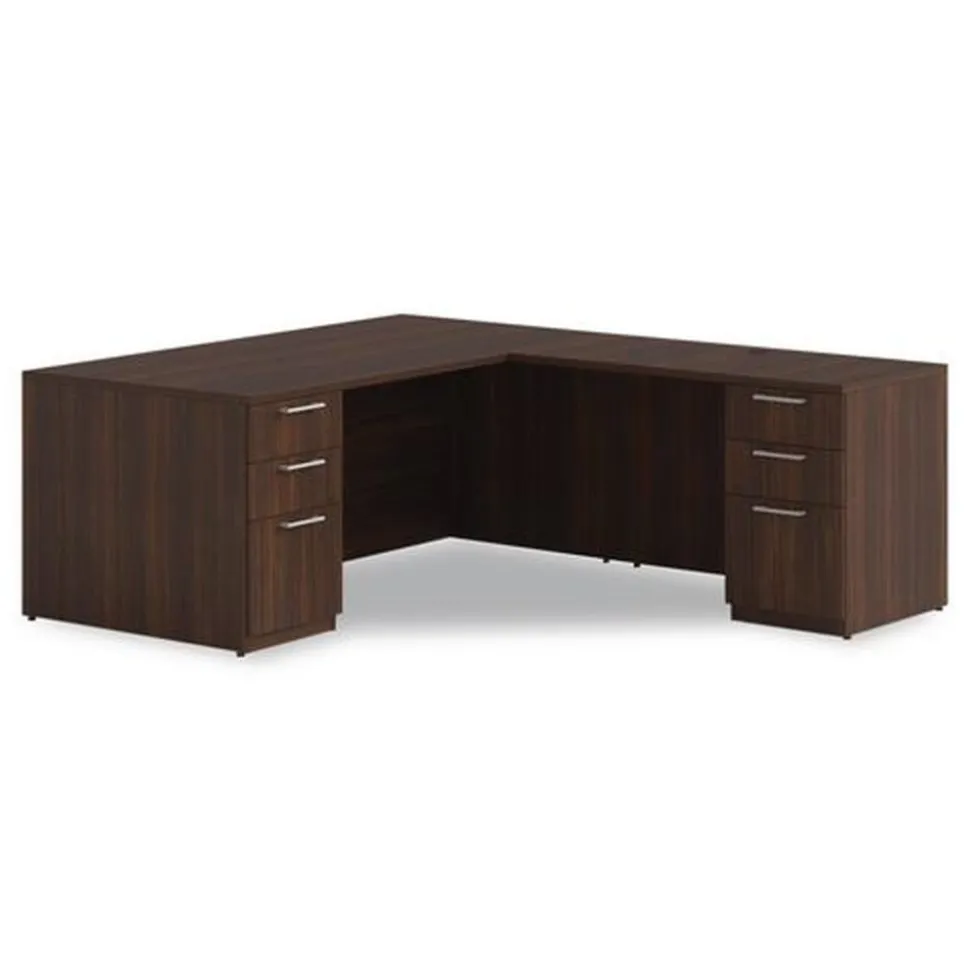 Alera 48 in. x 24 in. x 29 in. Seville Series Right Desk Return with Pedestal - Mahogany
