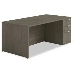 Alera 72 in. x 36 in. x 29 in. Seville Series Single Right Pedestal Desk - Walnut