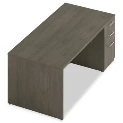 Alera 72 in. x 36 in. x 29 in. Seville Series Single Right Pedestal Desk - Walnut