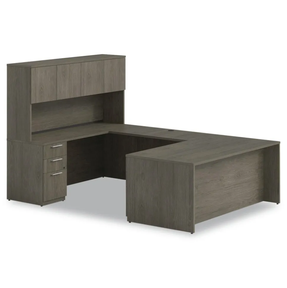 Alera 72 in. x 36 in. x 29 in. Seville Series Single Right Pedestal Desk - Walnut