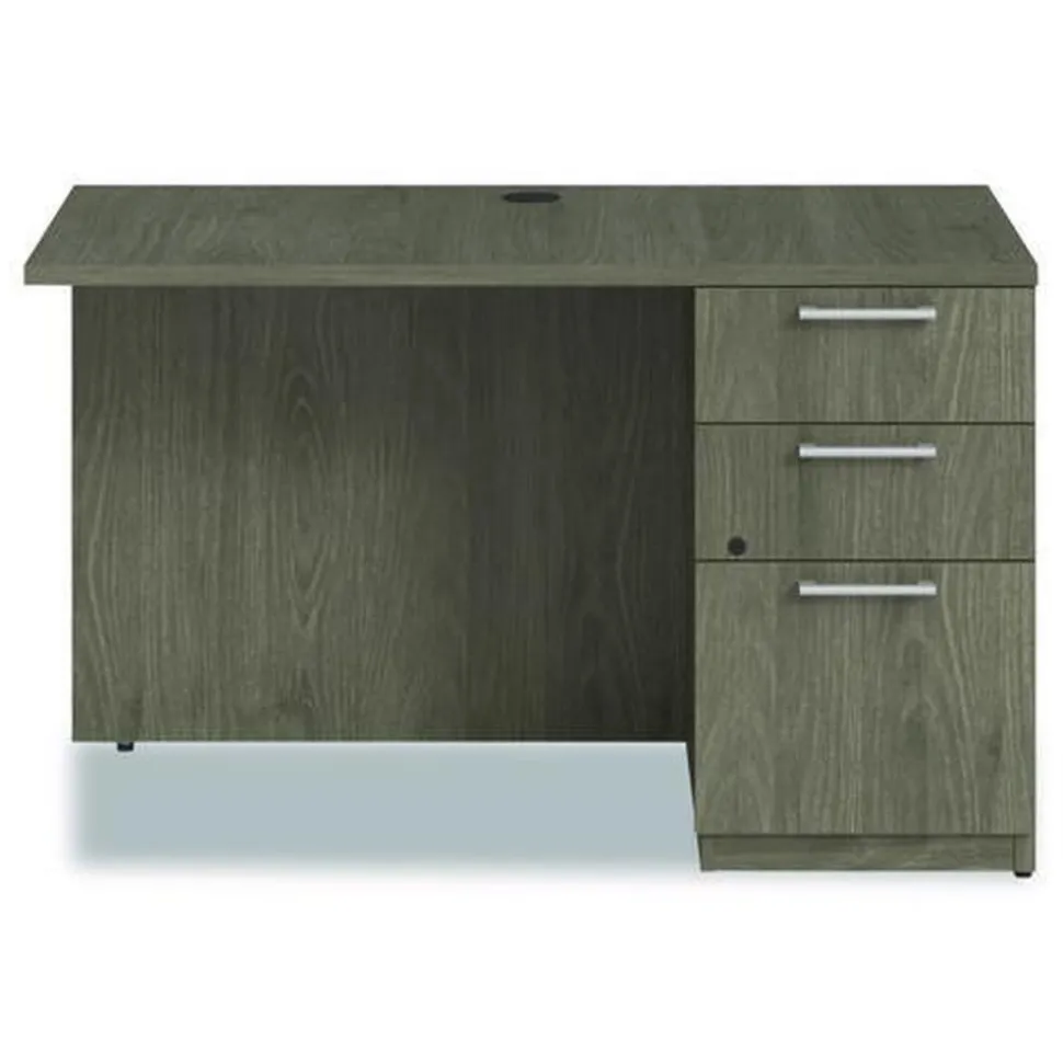 Alera 48 in. x 24 in. x 29 in. Seville Series Right Desk Return with Pedestal - Walnut