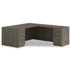 Alera 48 in. x 24 in. x 29 in. Seville Series Right Desk Return with Pedestal - Walnut